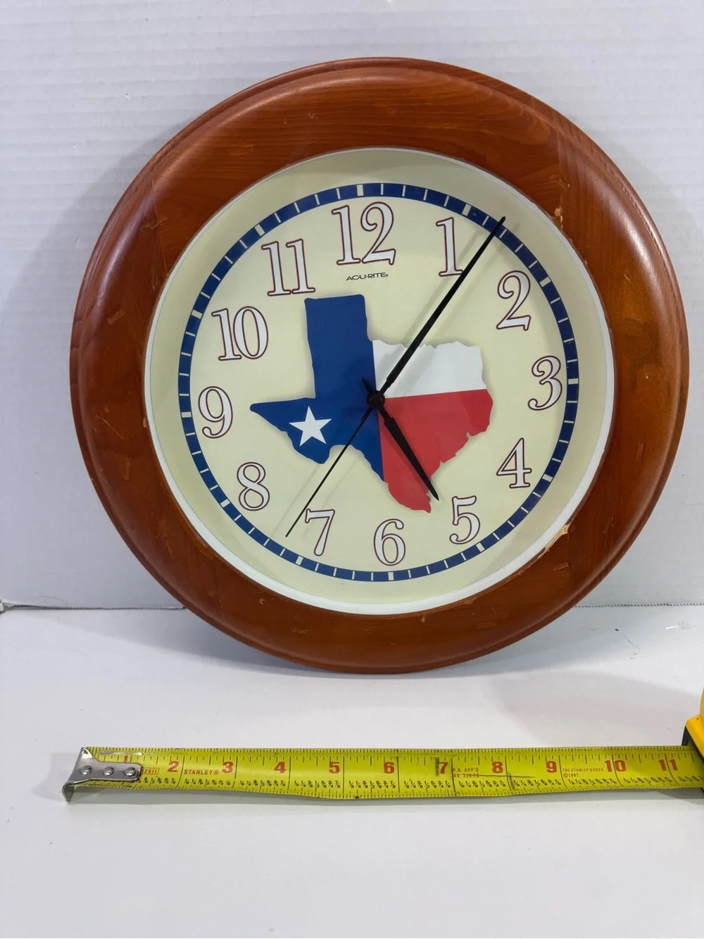 Texas Flag state Wall Clock wood Frame*chip on frame